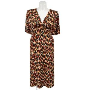 Alexia Admor NWT Tribal Draped V-neck Midi Dress Large